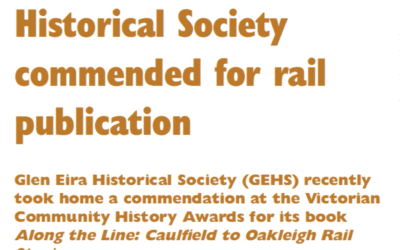 Historical Society commended for rail publication